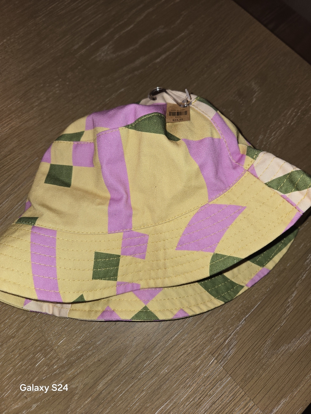 Womens Earthbound Yellow & Pink Patterned Bucket Hat New